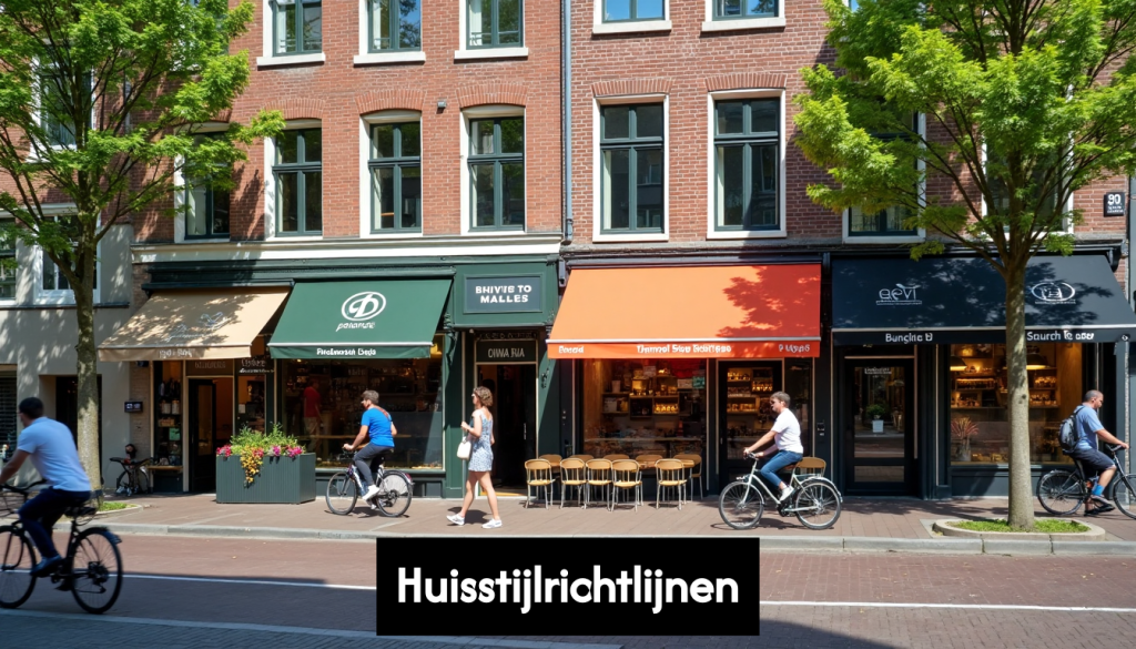 Dutch small business street with branded shops