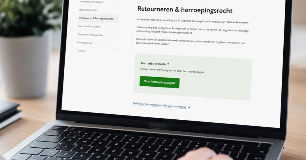 De verplichte herroepingsknop